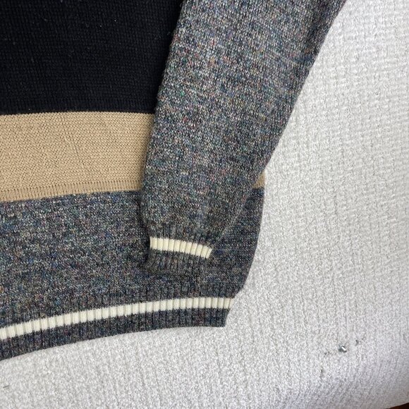 VTG Porto Bello Canada Made Knight Logo grandpa crewneck sweater gray Men Sz M - Picture 5 of 16